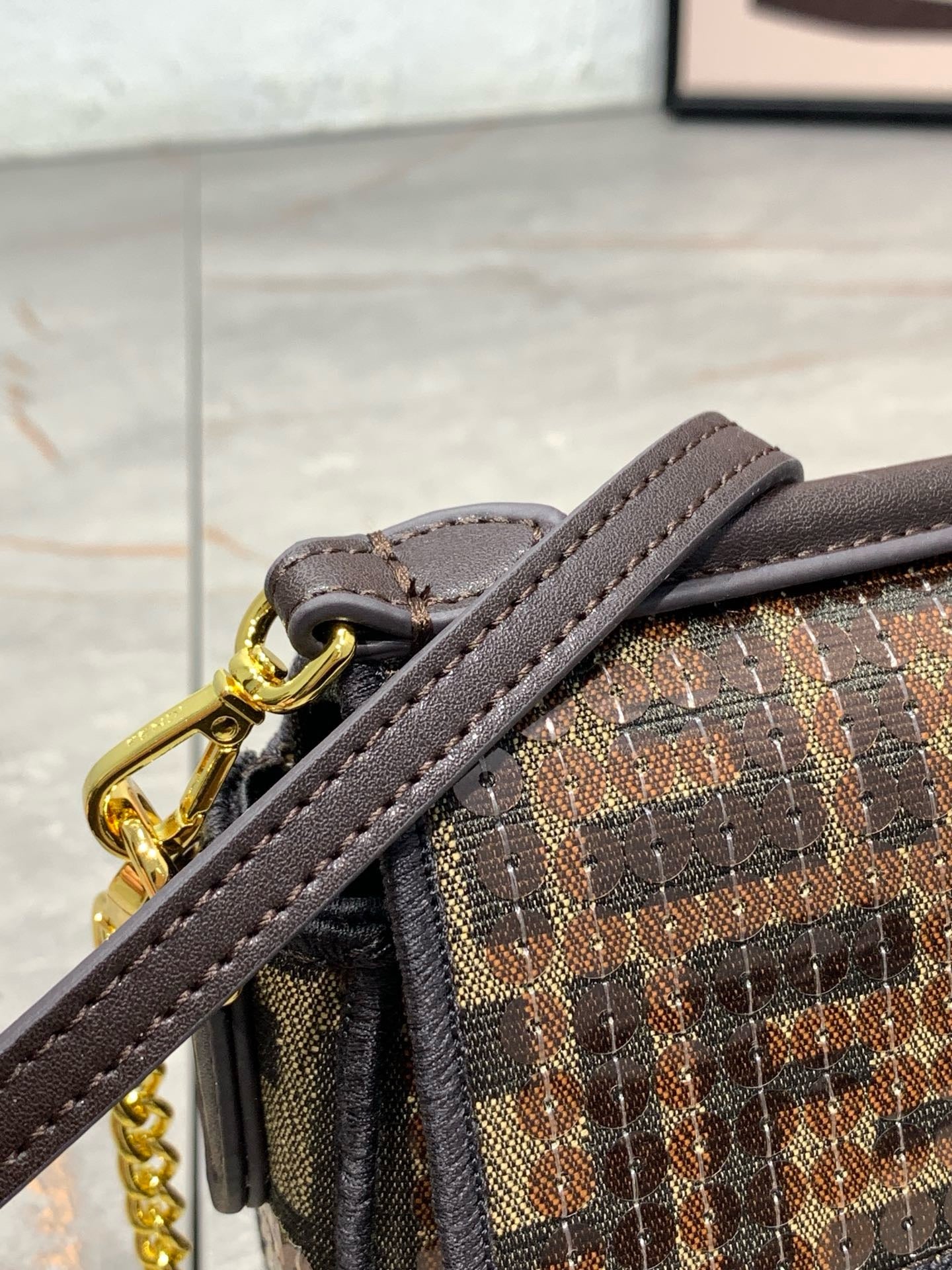 FENDI - Medium Baguette Bag in crystal FF Motif