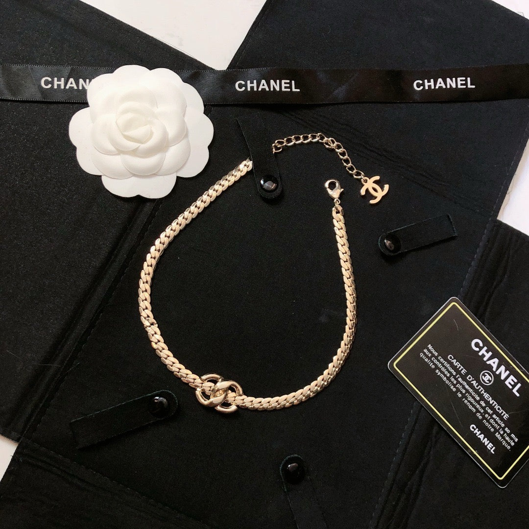 CHANEL - Crystal CC Choker Necklace