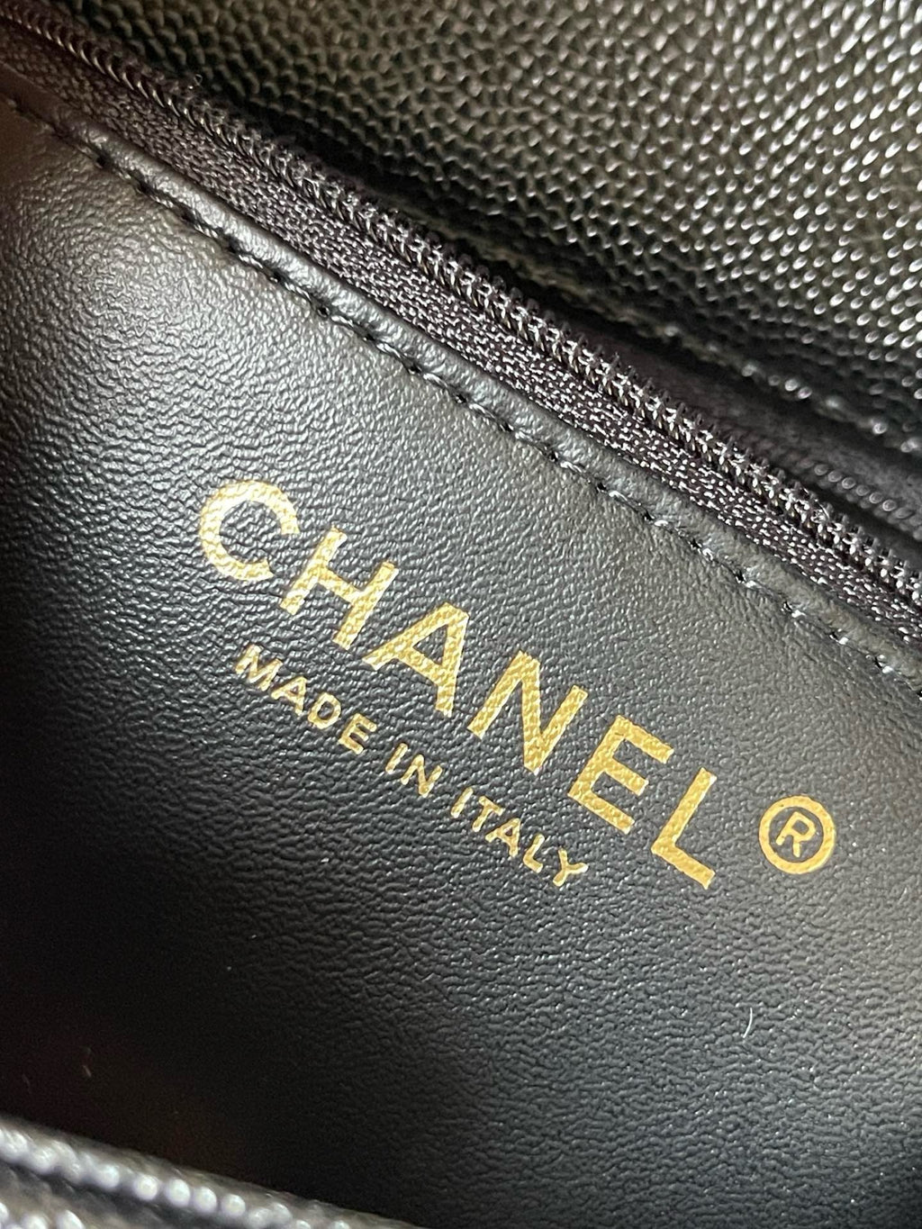 CHANE - Caviar Quilted mini Sweetheart Rectangular Flap Black