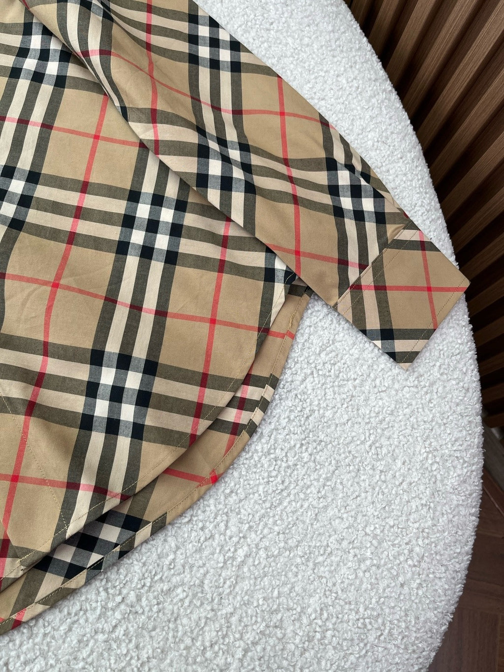 BURBERRY - Slim Fit Check Cotton Poplin Shirt