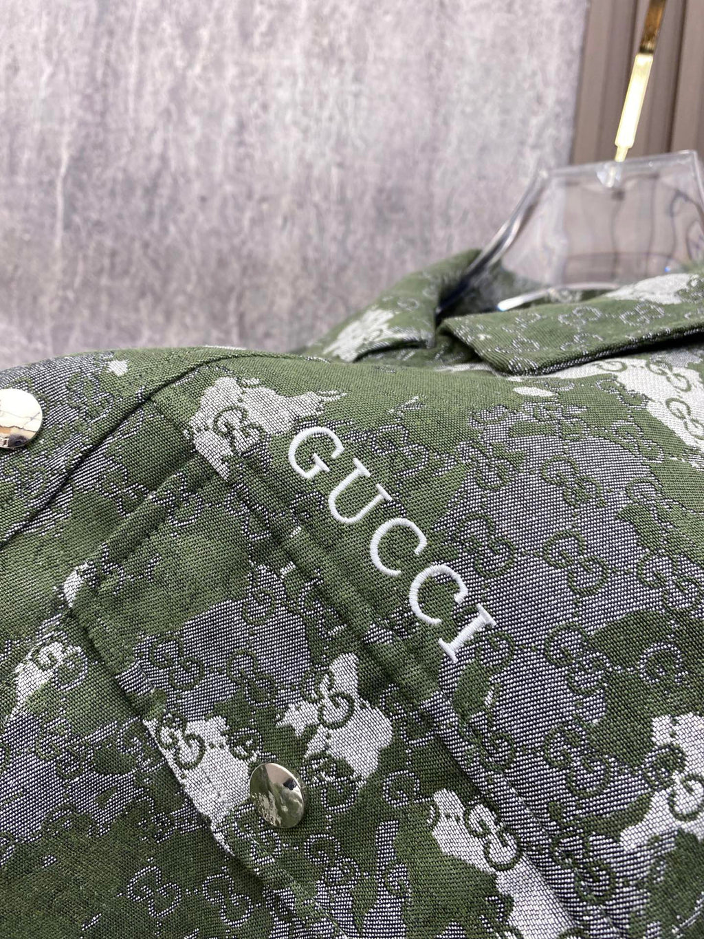 GUCCI  - Retro camouflage monogram print jacket