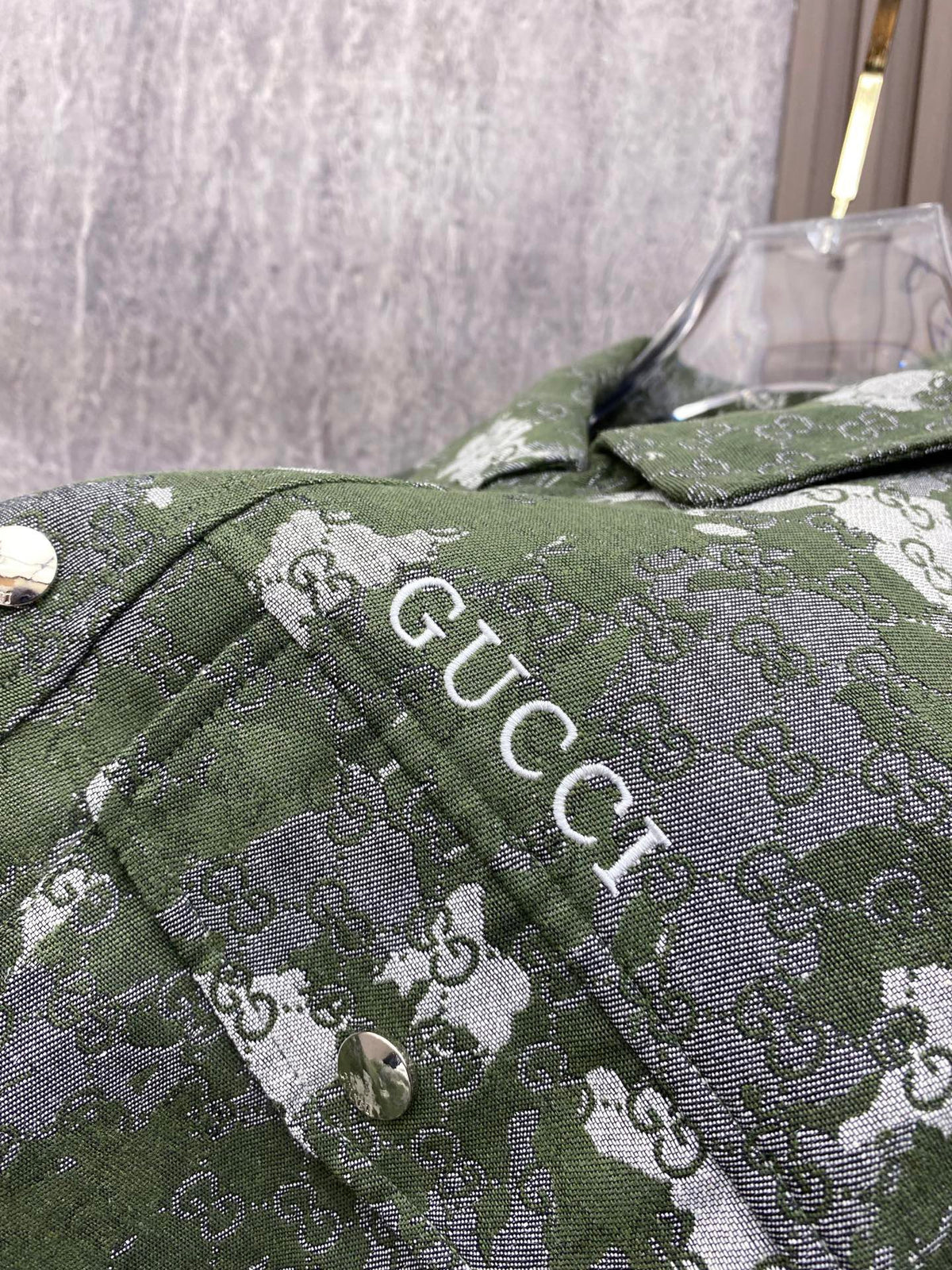 GUCCI  - Retro camouflage monogram print jacket
