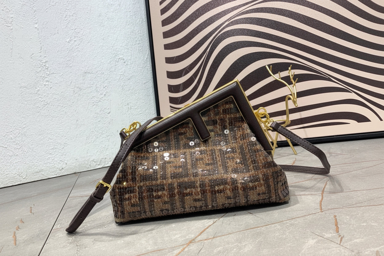 FENDI - Women's White Small First Crystal Bag