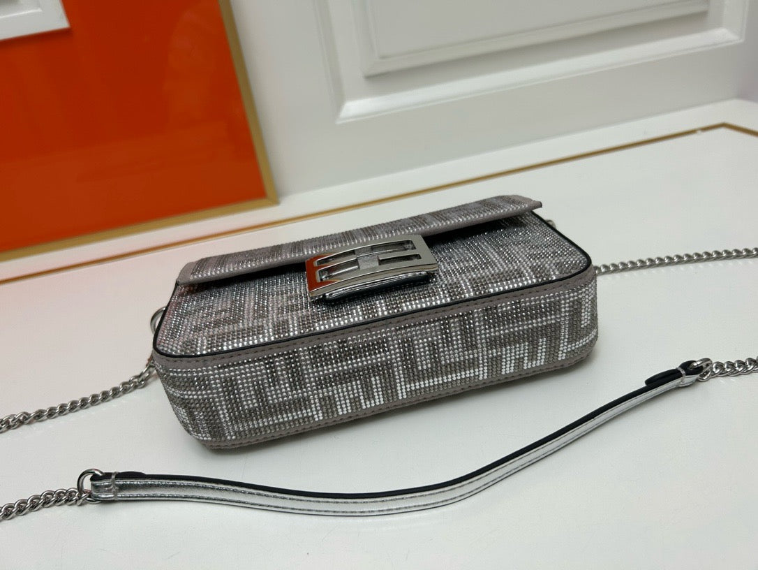FENDI - Medium Baguette Bag in Crystal FF Motif