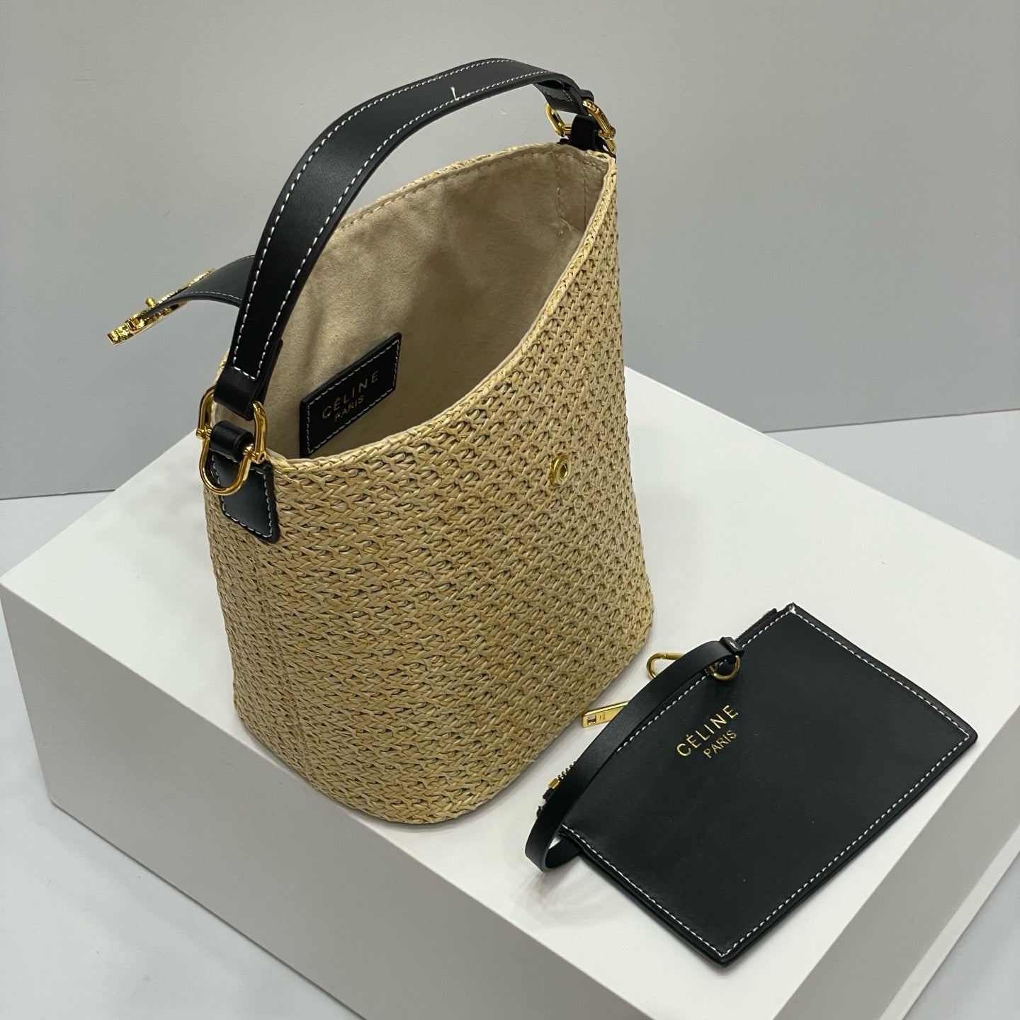 CELIN - MINI BUCKET LOUISE IN RAFFIA