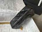 CHANE - Caviar Quilted Sweetheart Rectangular Flap Black