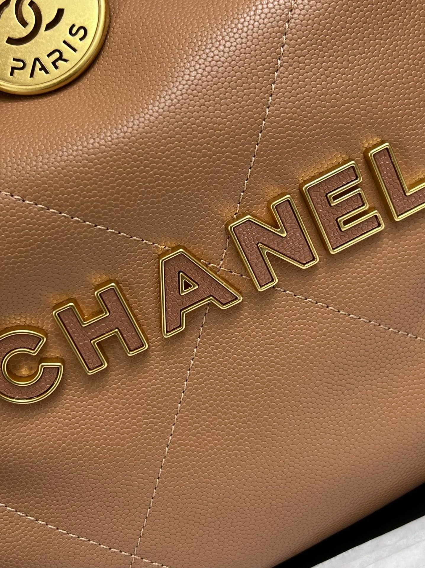 CHANEL - Shiny Calfskin & Gold-Tone Metal
