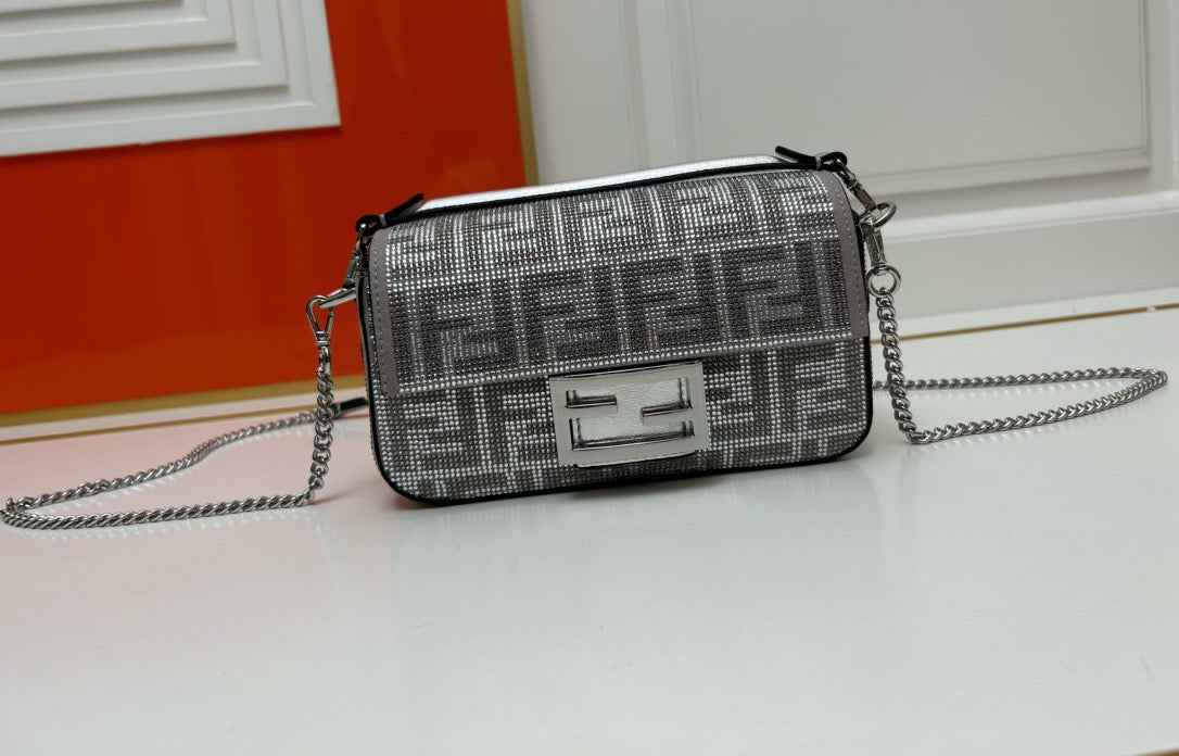 FENDI - Medium Baguette Bag in Crystal FF Motif