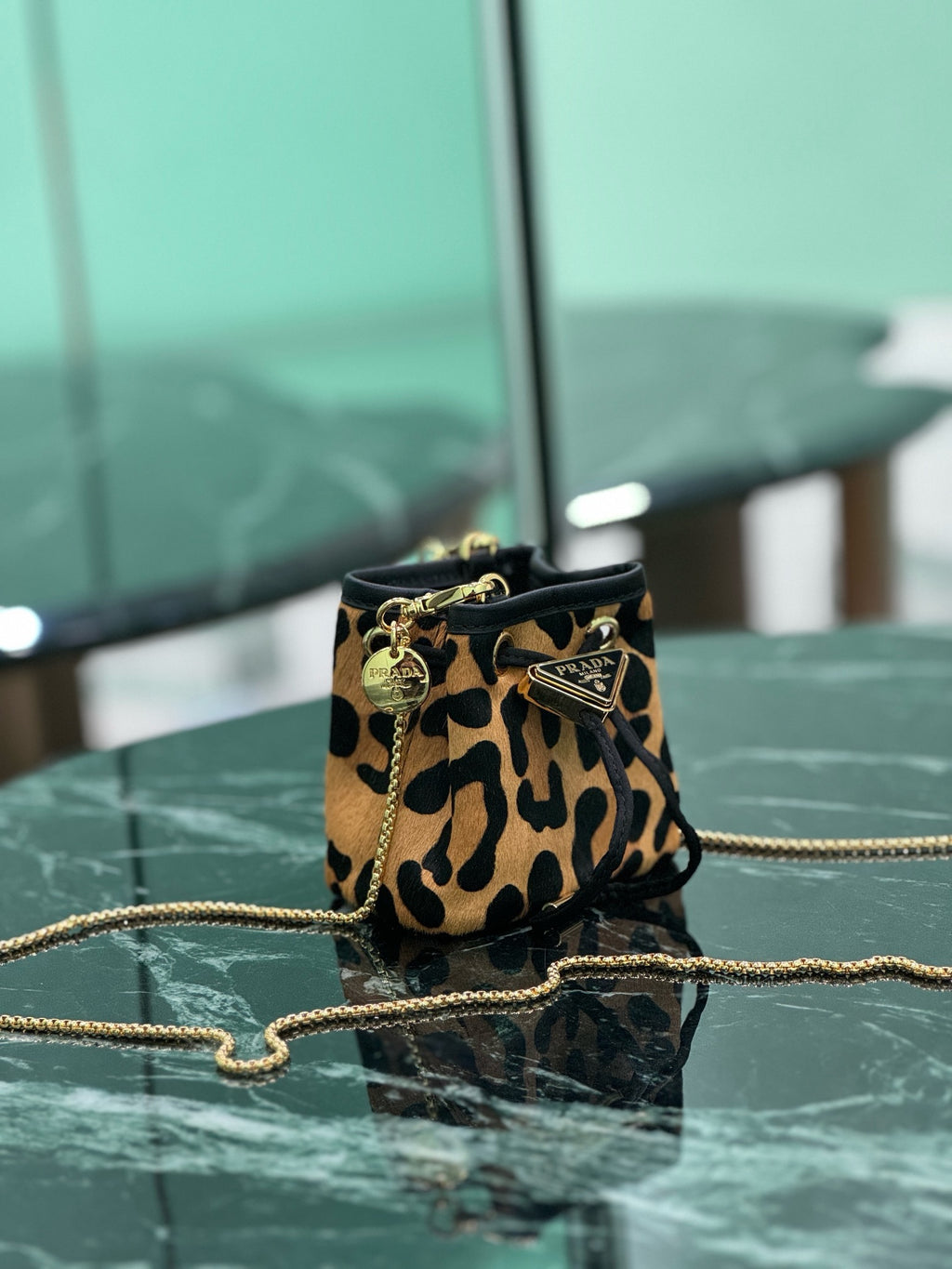 PRADA - animal-print mini bag