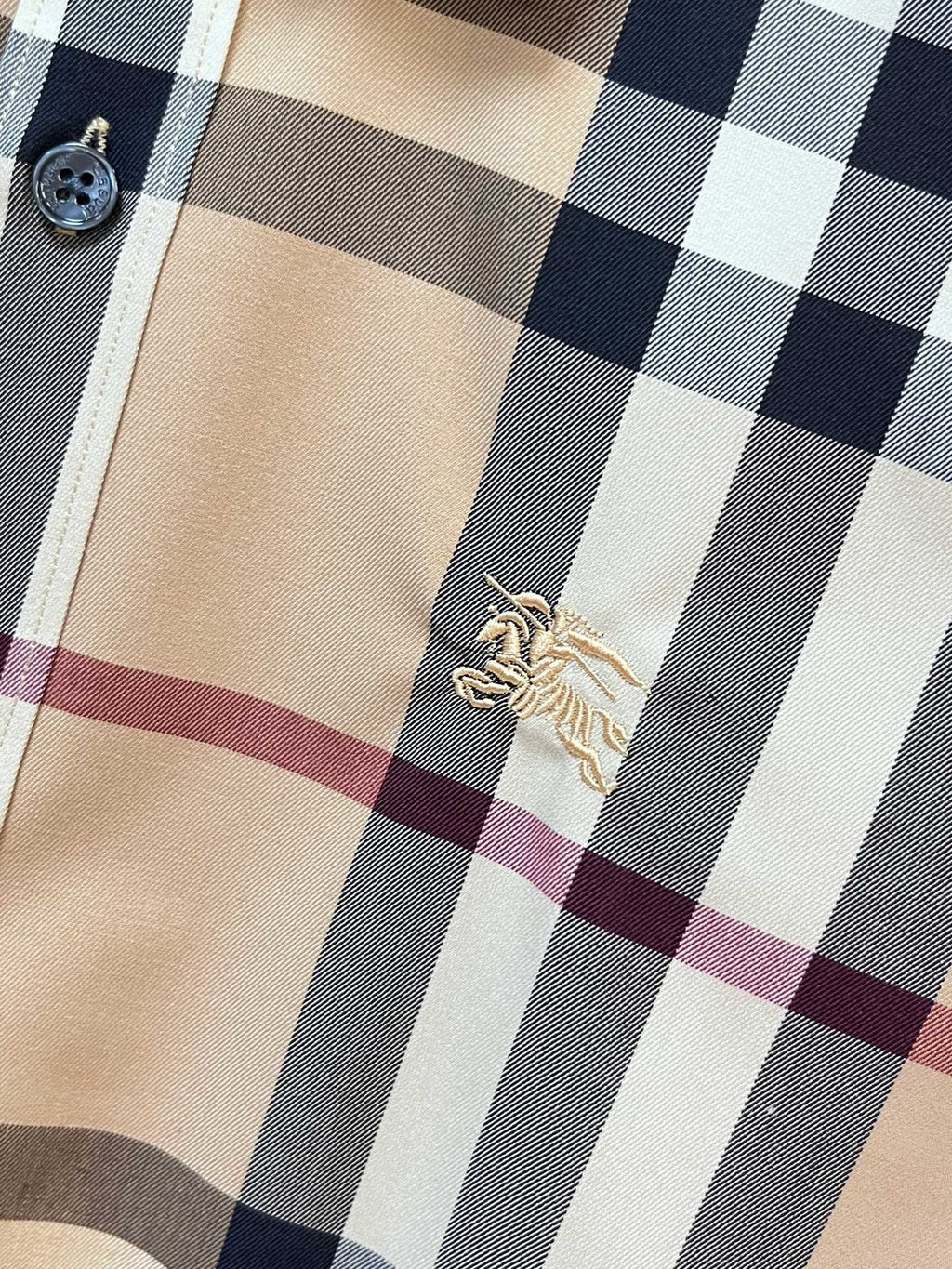 BURBERRY - Stretch Poplin Check Short Sleeve Shirt