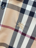 BURBERRY - Stretch Poplin Check Short Sleeve Shirt
