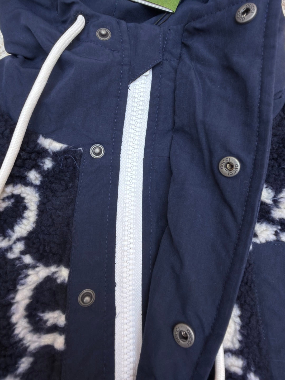 GUCCI  - Blue Gg Fuzzy Fabric Jacquard