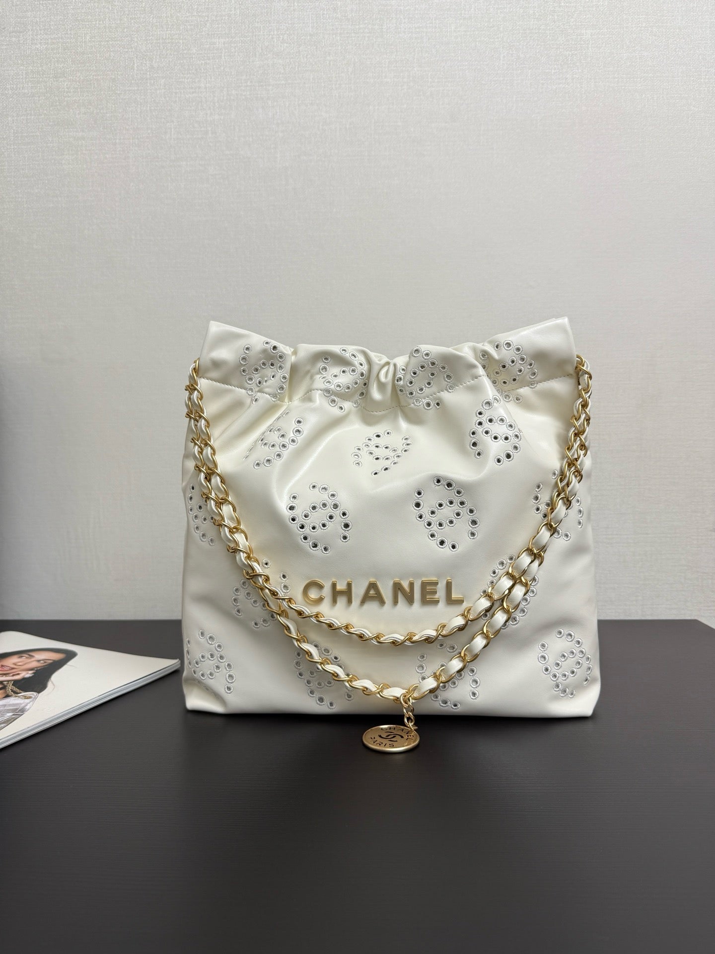 CHANEL - Shiny Calfskin & Gold-Tone Metal