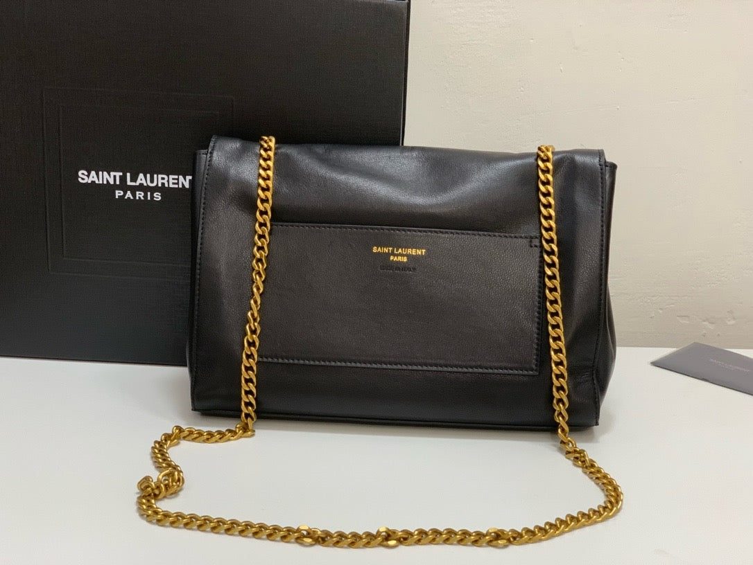 SAINT LAURENT- Black Leather Handbag
