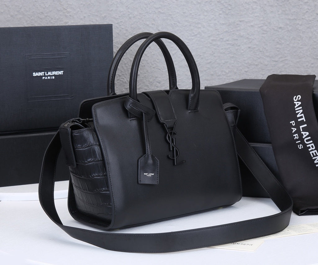 SAINT LAURENT- Black Leather Handbag