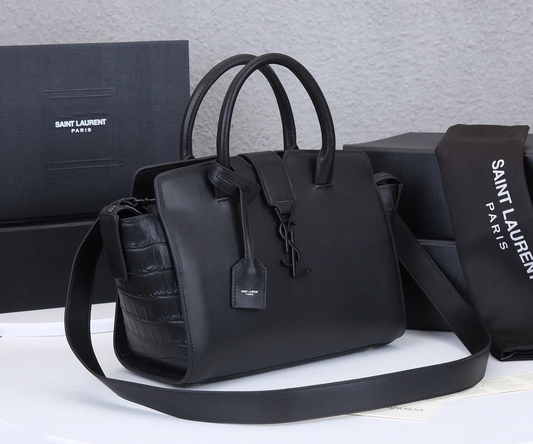 SAINT LAURENT- Black Leather Handbag