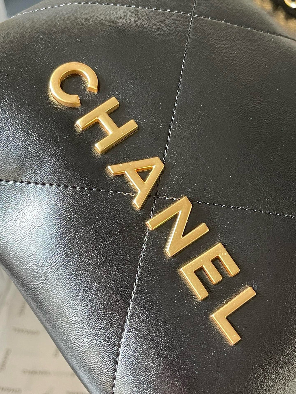 CHANEL - Shiny Calfskin & Gold-Tone Metal