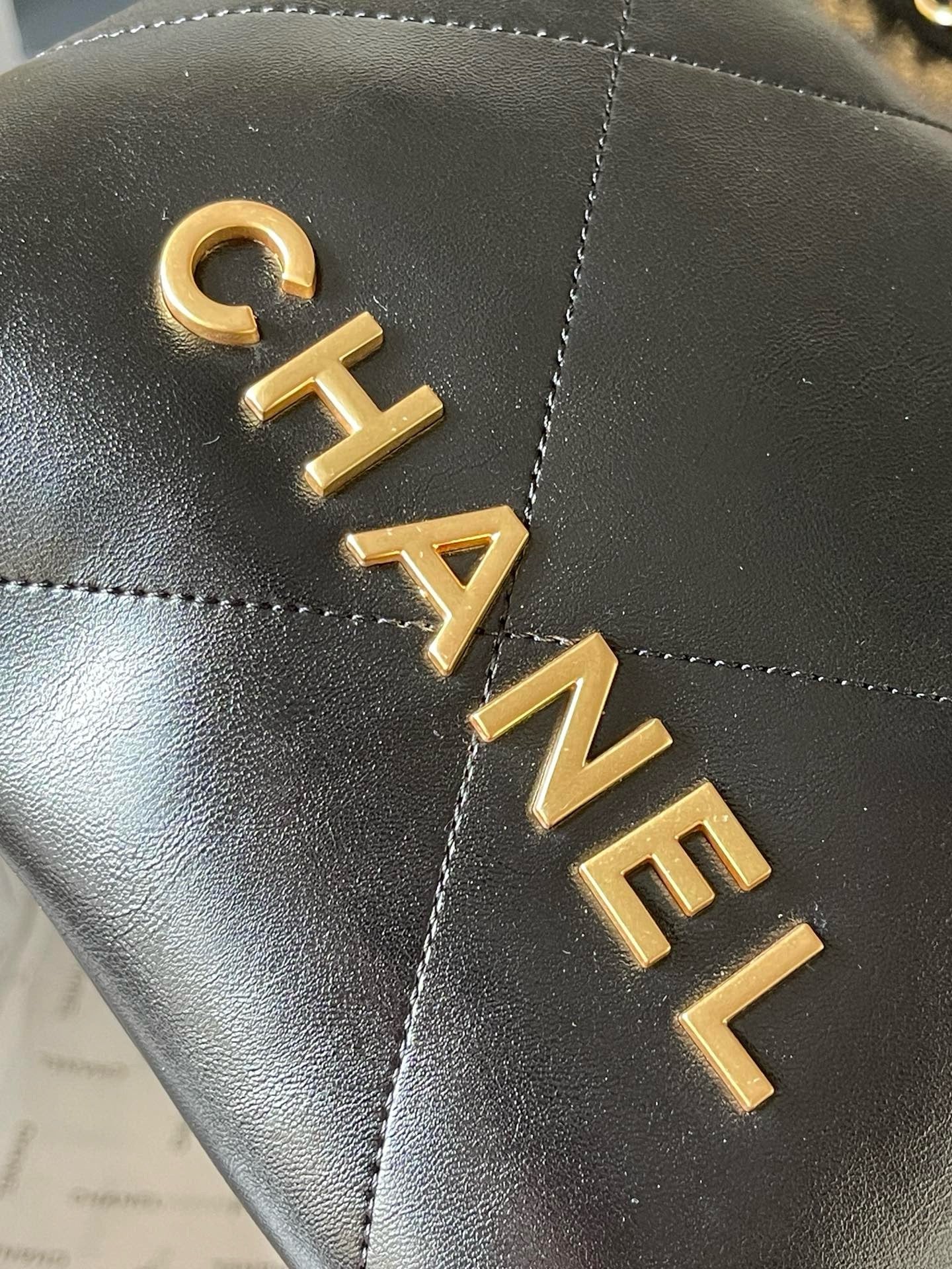 CHANEL - Shiny Calfskin & Gold-Tone Metal