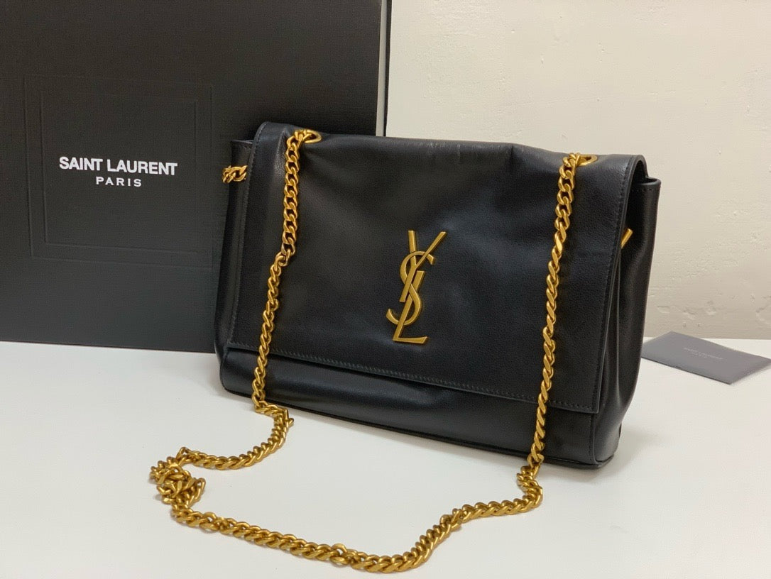 SAINT LAURENT- Black Leather Handbag