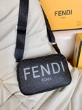 FENDI -  Zucca Coated Canvas and Leather Camera Bag