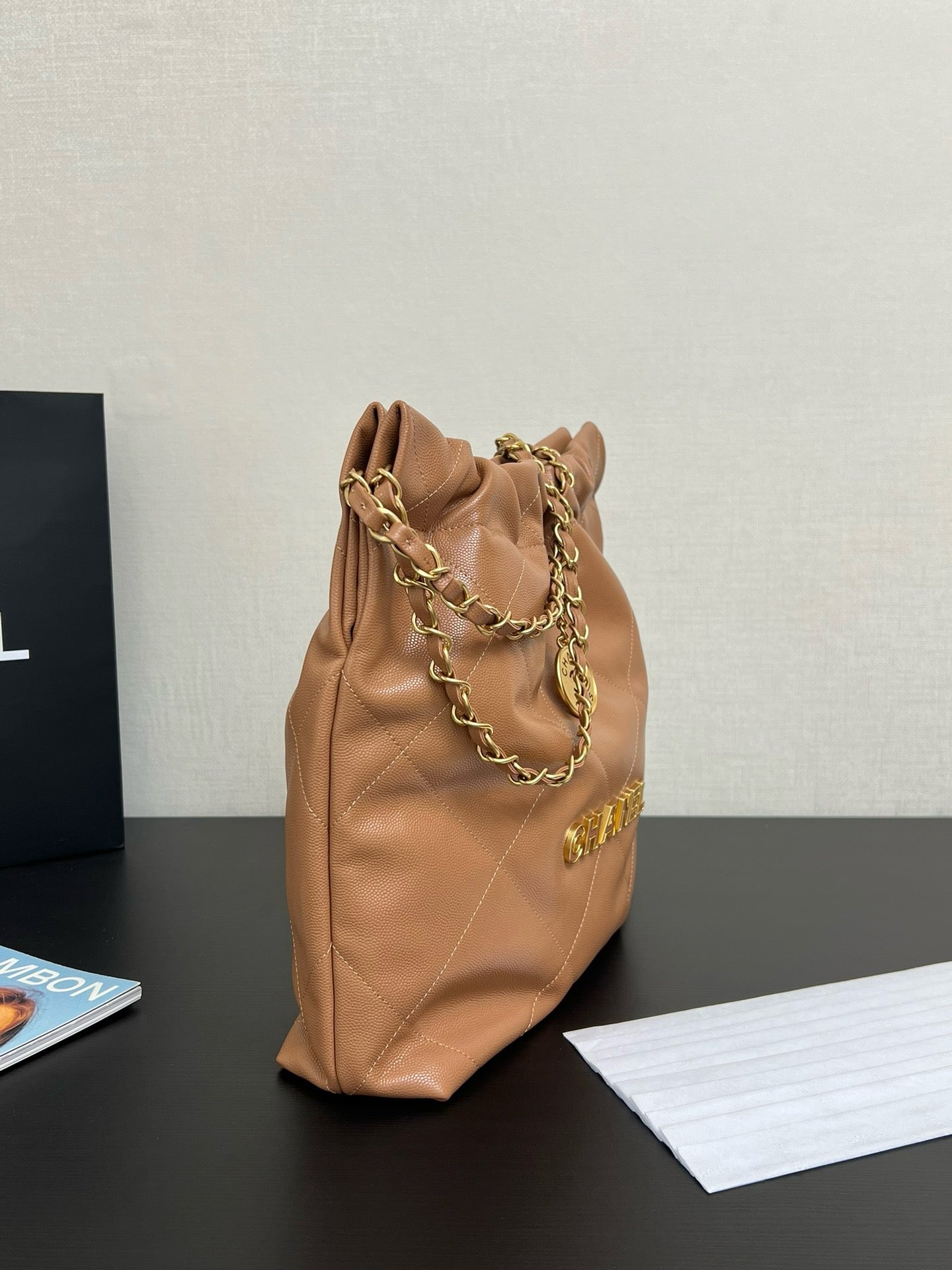 CHANEL - Shiny Calfskin & Gold-Tone Metal