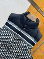 DIOR - Reversible Jacquard Stand-Collar Down Vest