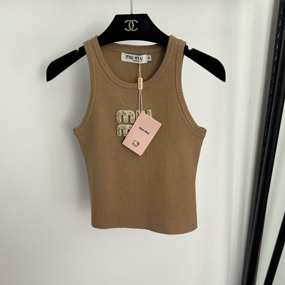 MIU MIU - Cotton knit tank top