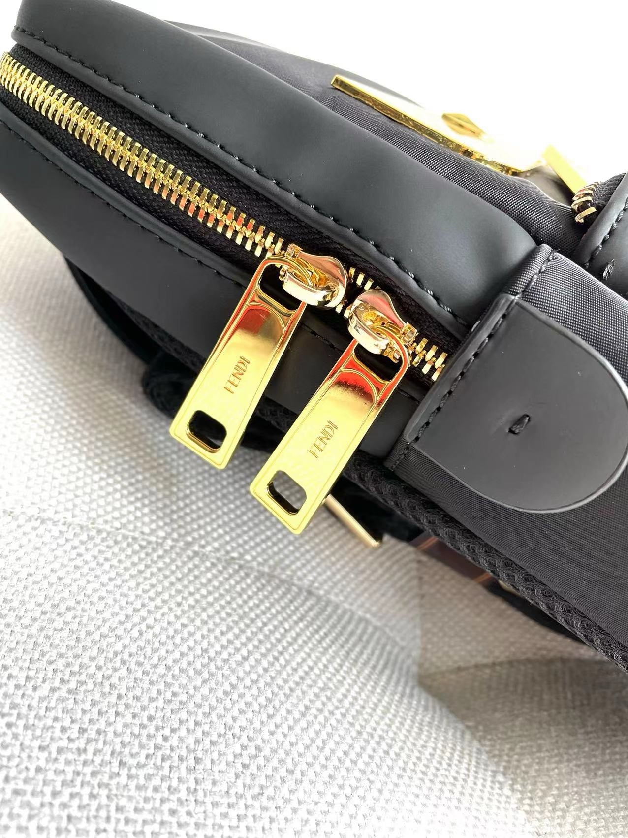 FENDI -  Monster Sling Bag Nylon and Leather Medium