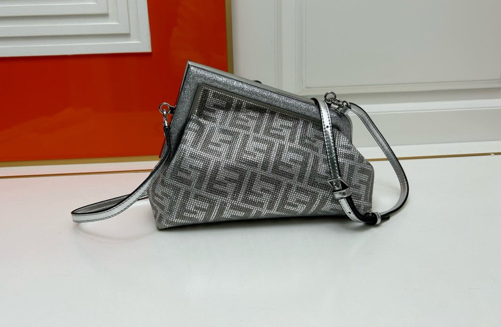 FENDI - Women's White Small First Crystal Bag