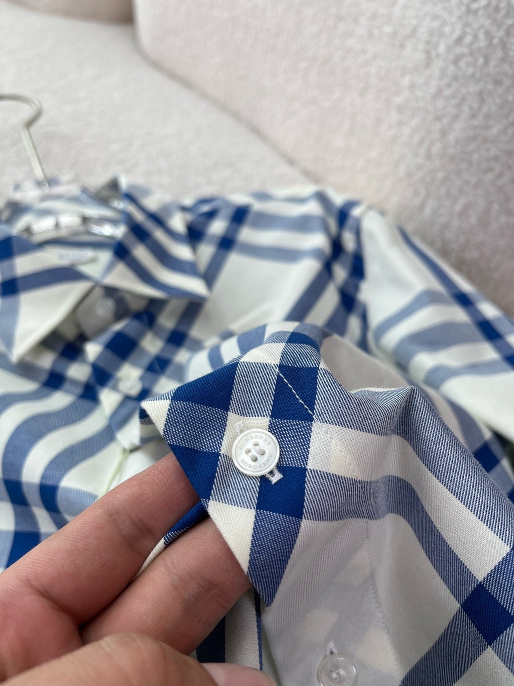 BURBERRY - Slim Fit Check Cotton Poplin Shirt