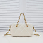 CHANEL -  Caviar Quilted Clutch With Chain White