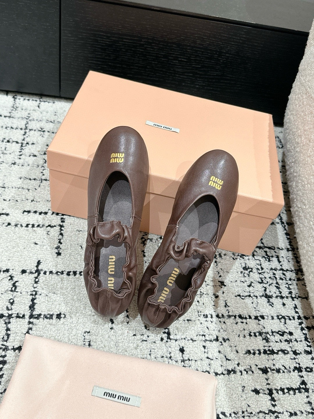 MIU MIU - Ruches nappa leather ballerinas