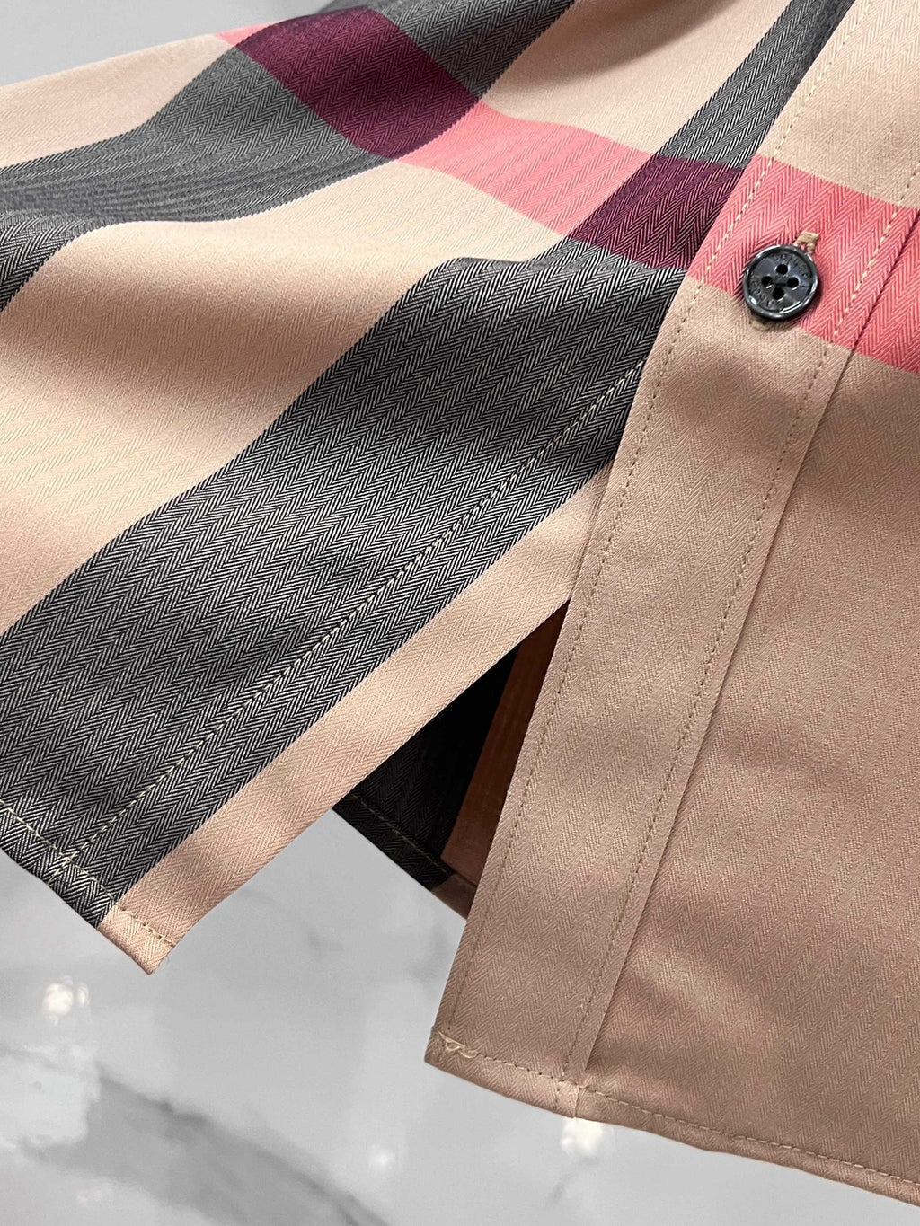 BURBERRY - Stretch Poplin Check long Sleeve Shirt