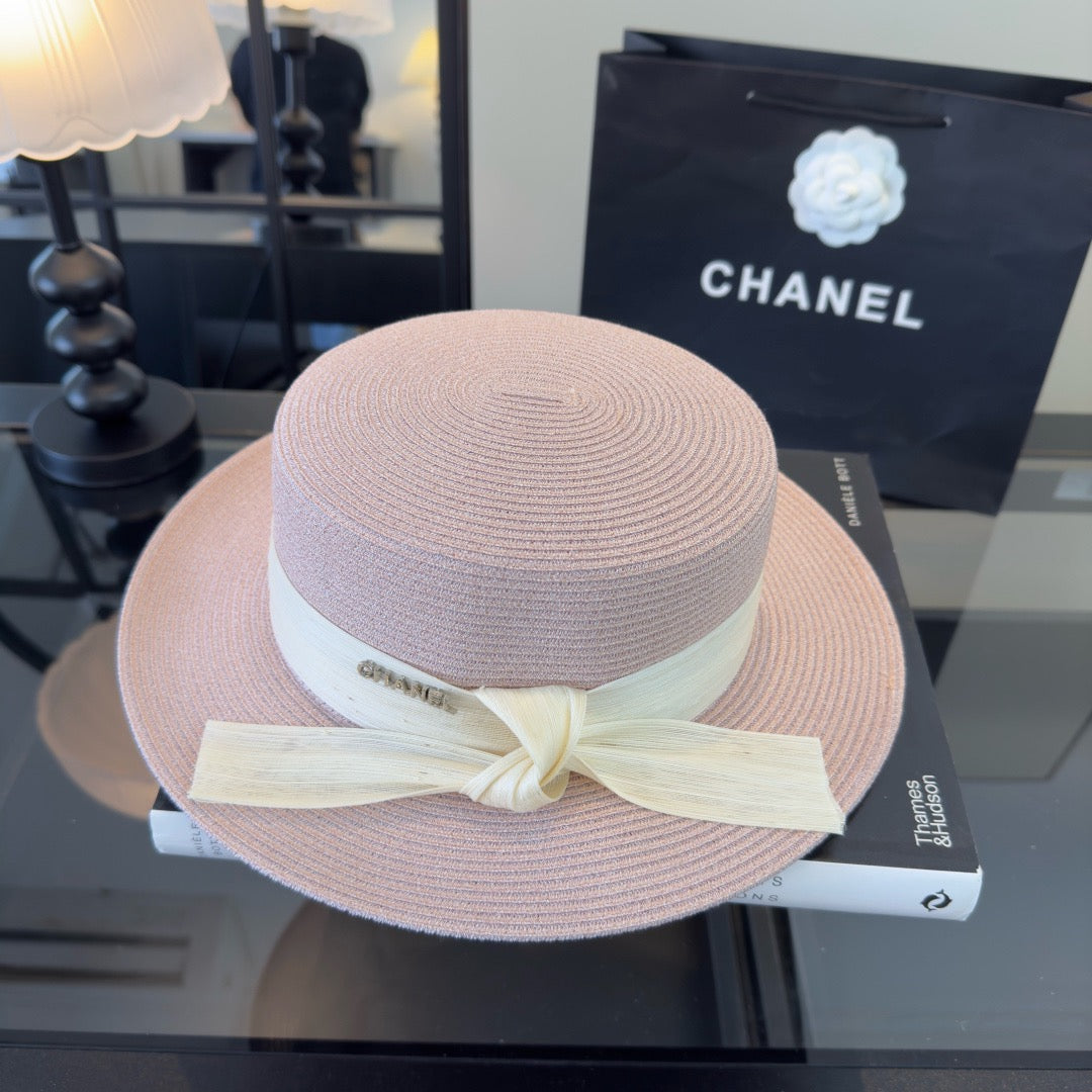 CHANEL - trimmed raffia sun hat