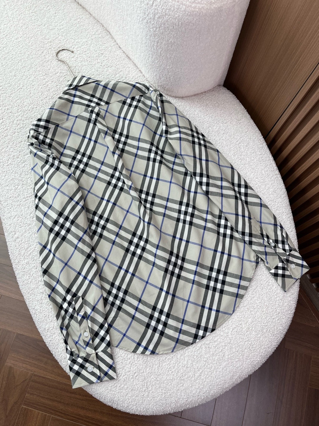 BURBERRY - Slim Fit Check Cotton Poplin Shirt