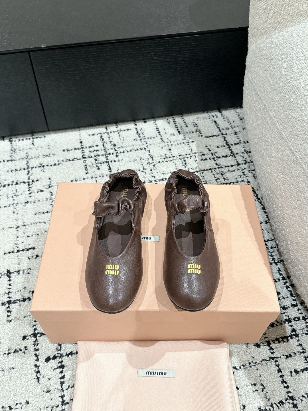 MIU MIU - Ruches nappa leather ballerinas