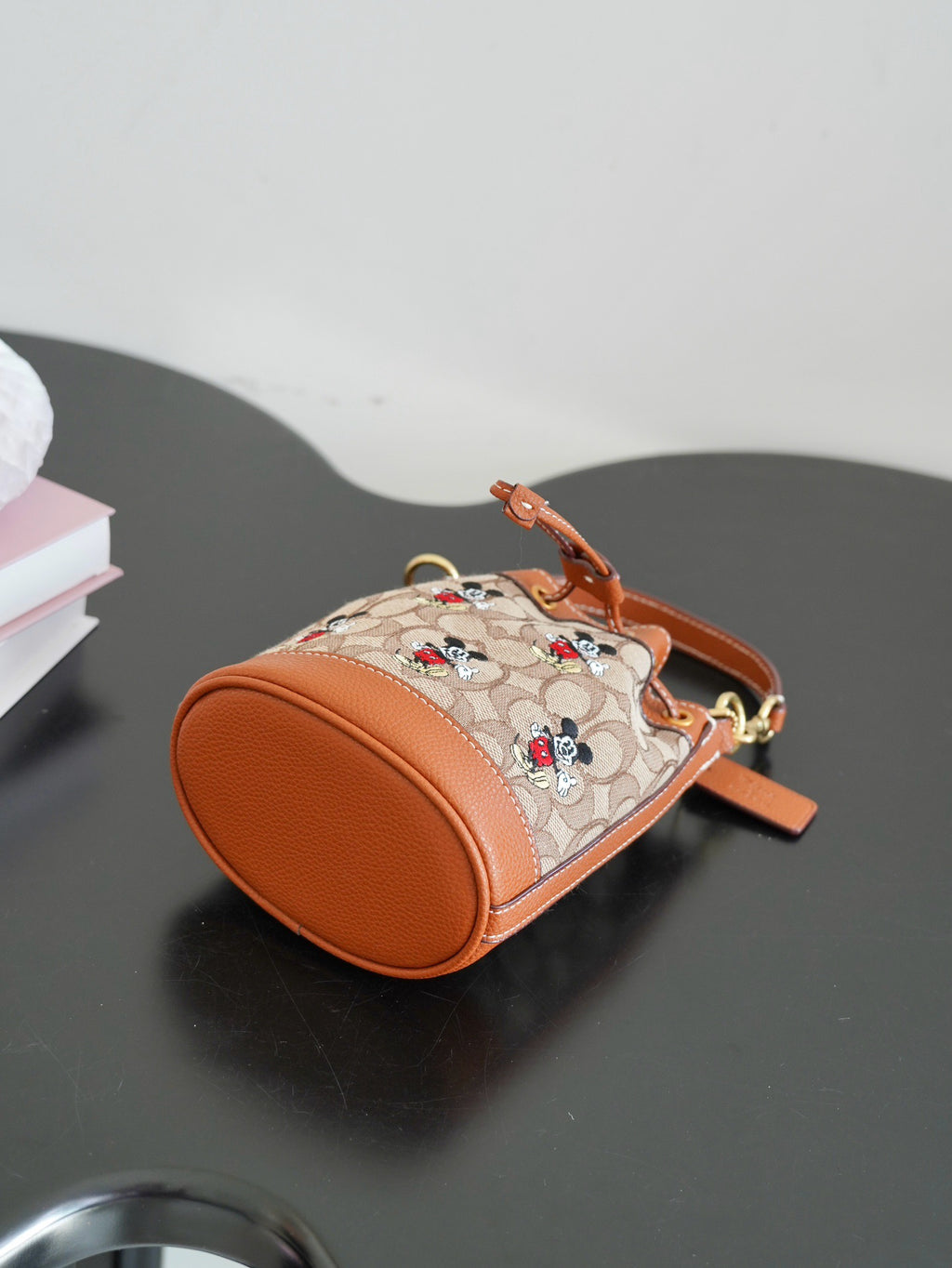 COACH - Disney Mini Dempsey Bucket Bag In Signature Jacquard Mickey Mouse