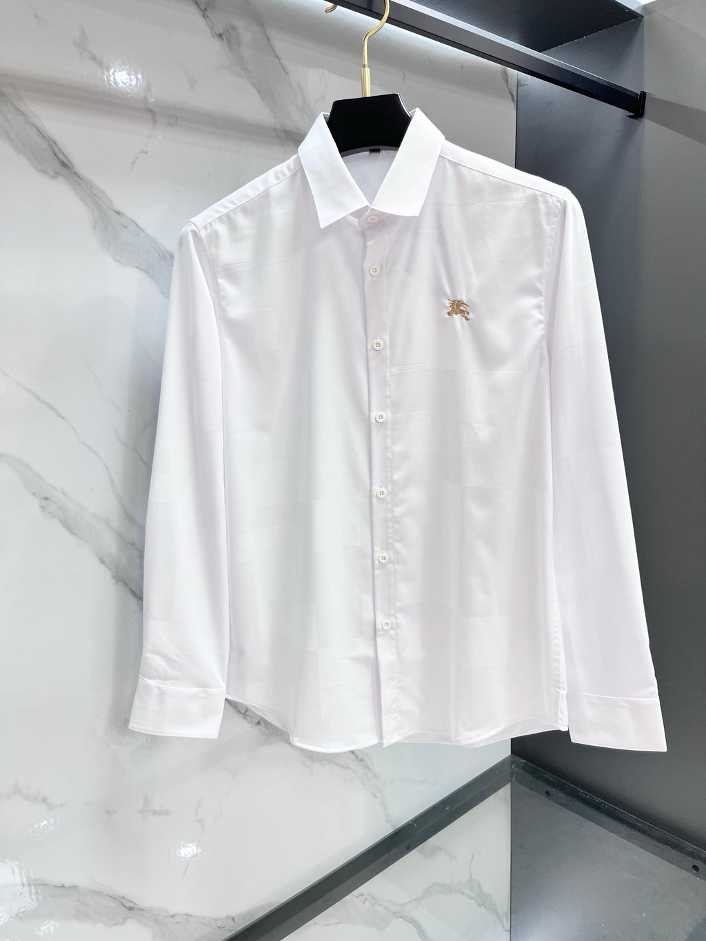 BURBERRY - Stretch Poplin Check long Sleeve Shirt