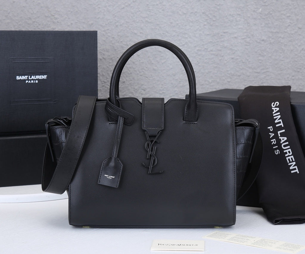 SAINT LAURENT- Black Leather Handbag