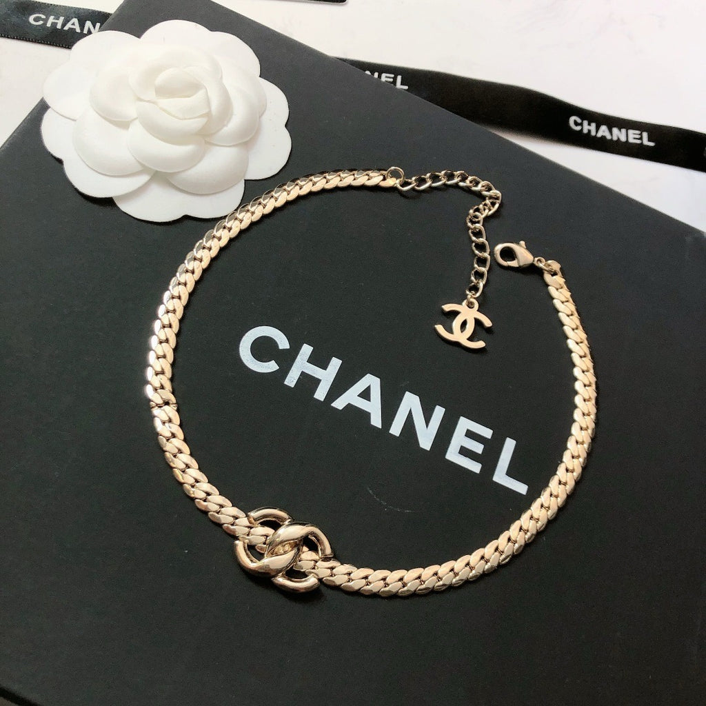 CHANEL - Crystal CC Choker Necklace