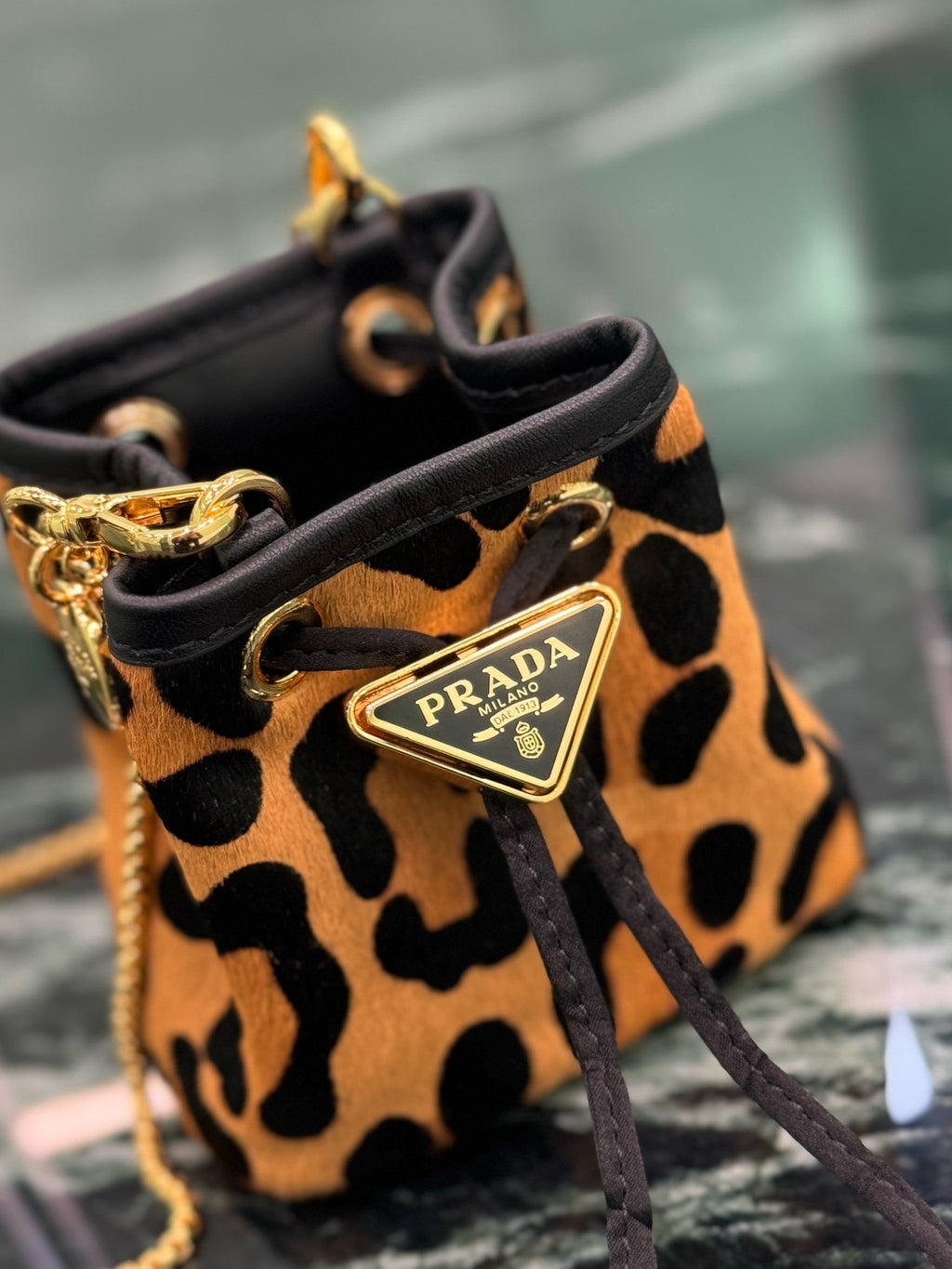 PRADA - animal-print mini bag