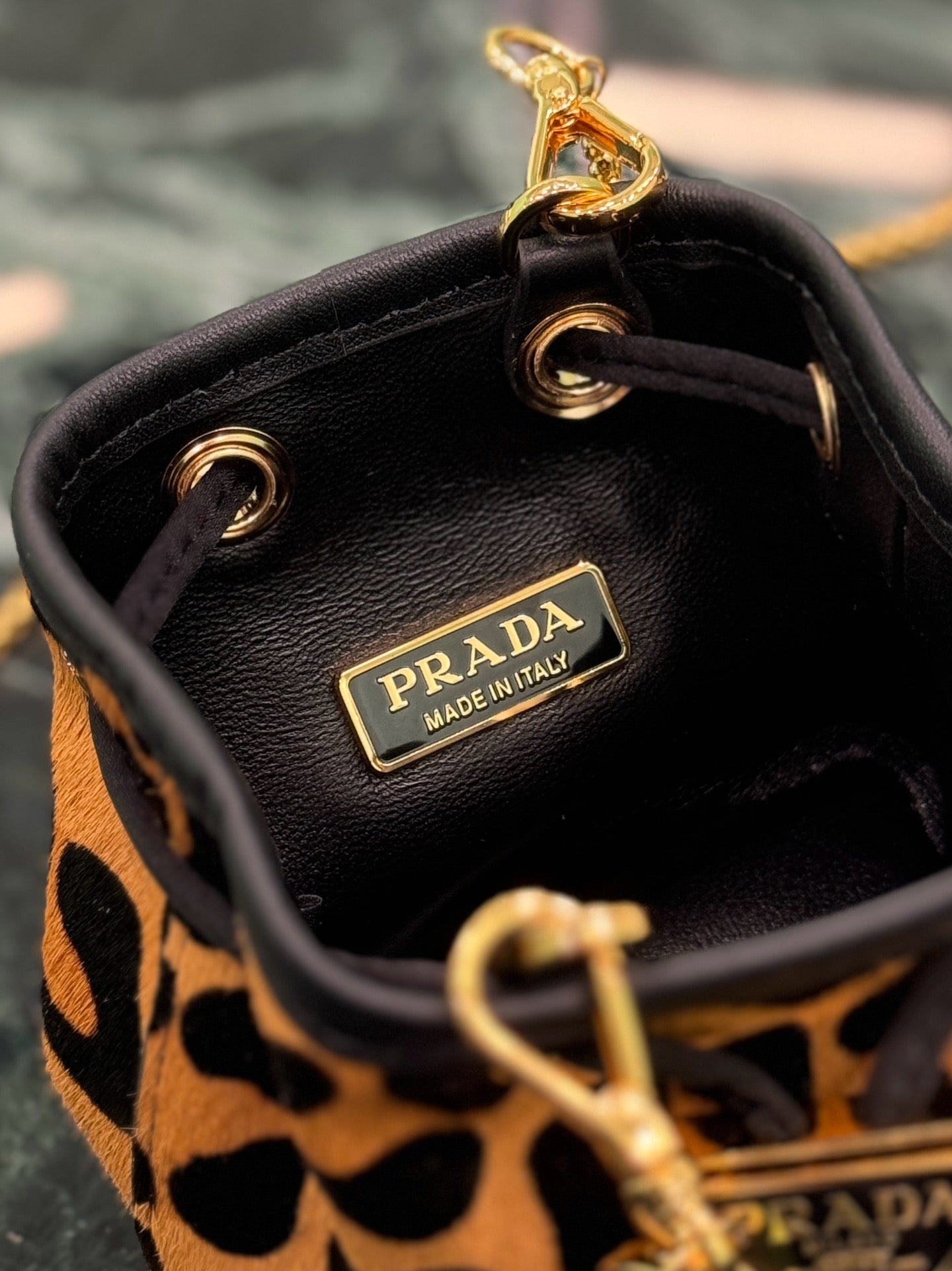 PRADA - animal-print mini bag