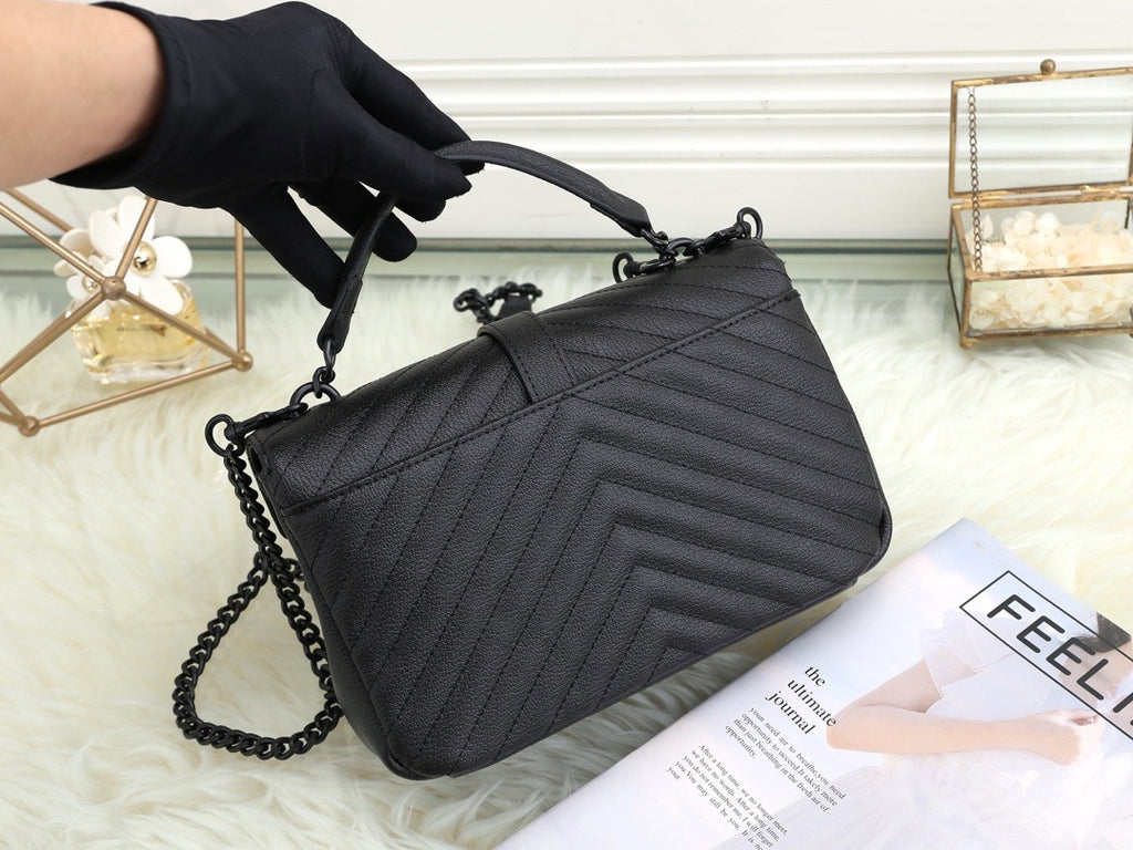 SAINT LAURENT- Black Leather Handbag
