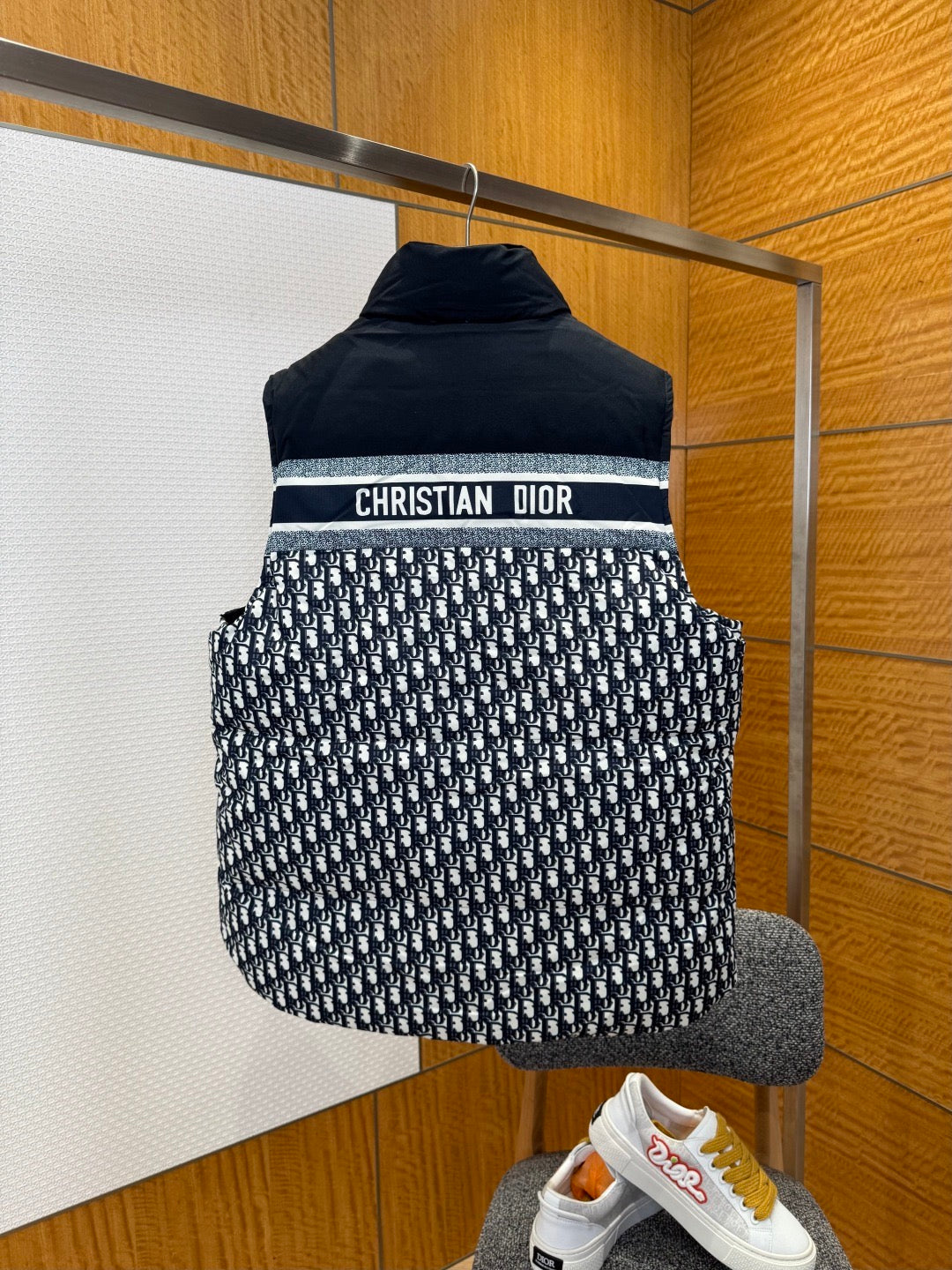DIOR - Reversible Jacquard Stand-Collar Down Vest