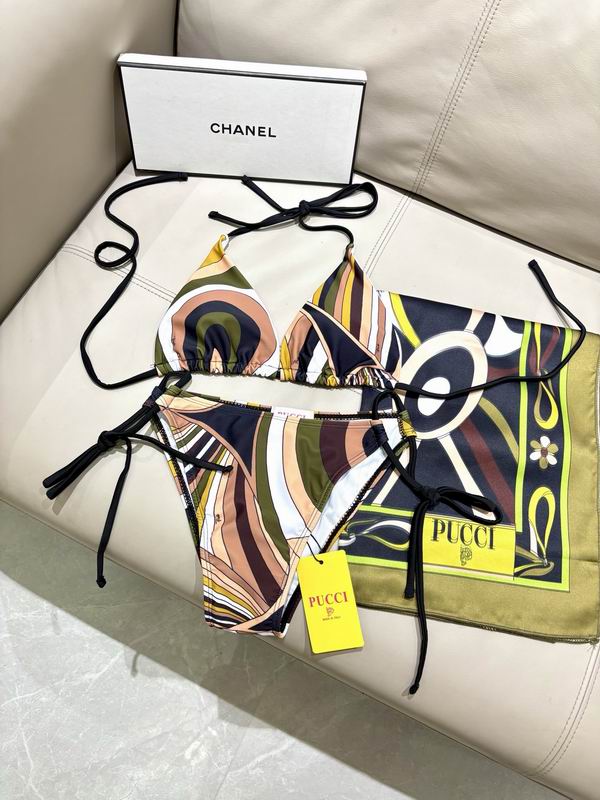 PUCCI - Patterned Halterneck bikini Swimsuit
