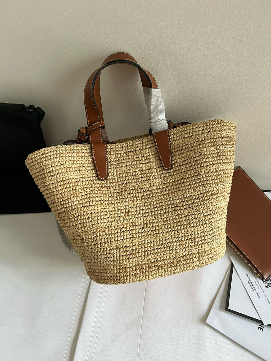 CELINE - TEEN COUFFIN IN WICKER AND NATURAL CALFSKIN