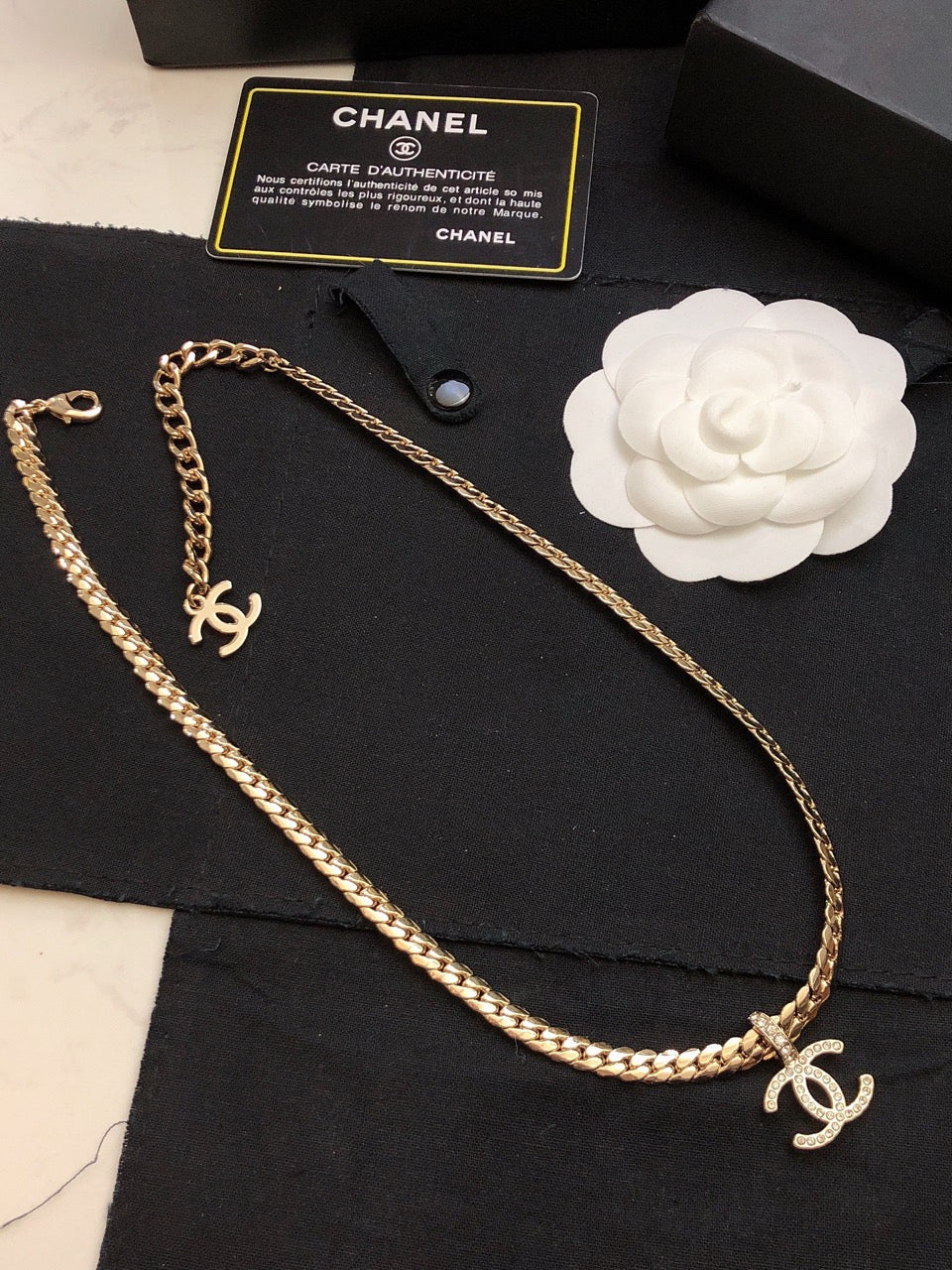 CHANEL - Crystal CC Choker Necklace