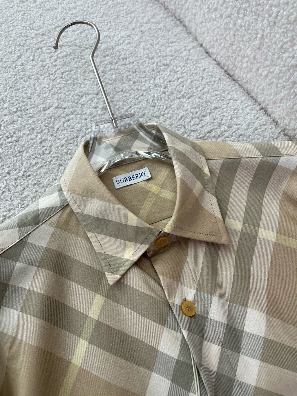 BURBERRY - Slim Fit Check Cotton Poplin Shirt