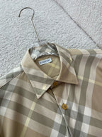 BURBERRY - Slim Fit Check Cotton Poplin Shirt