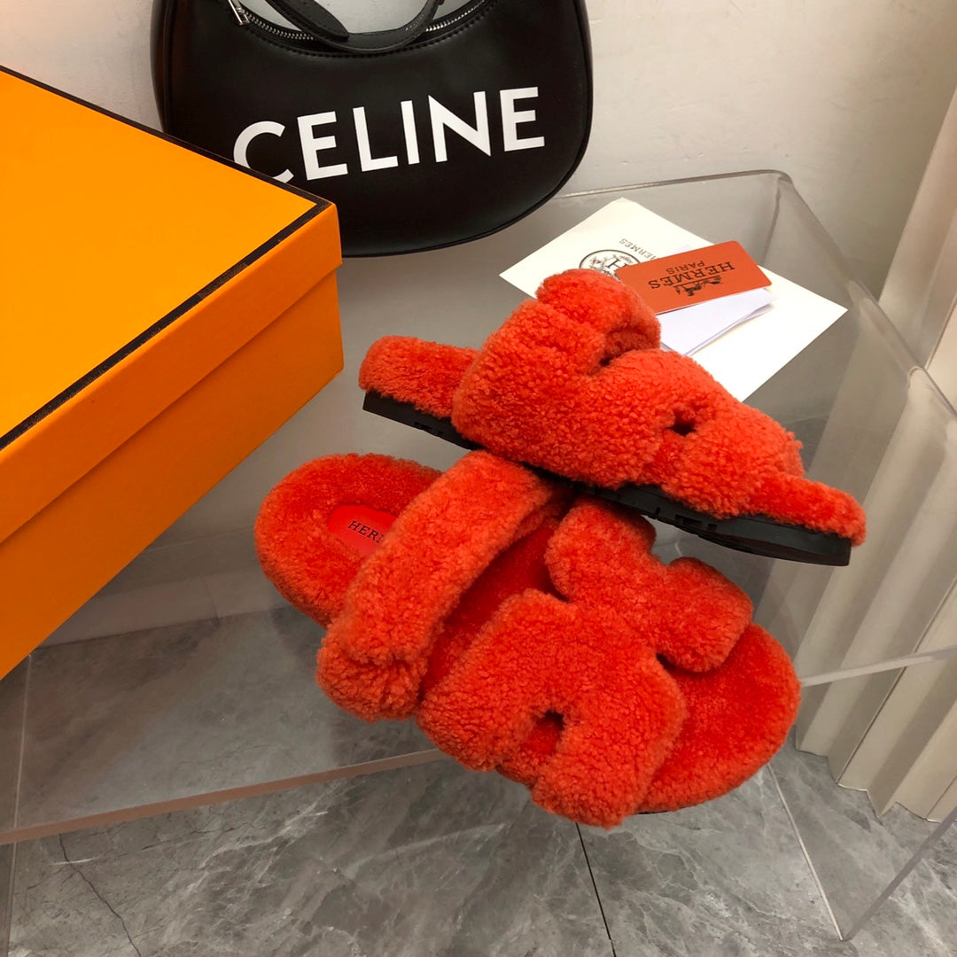 HERMES - Orange Shearling Chypre